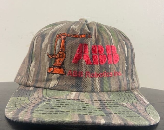 Vintage ABB Robotics Inc Snapback Hat Made USA OSFA Work Manufacture Trucking Shipping Work Construction 1990s 90s