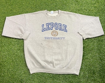 Moletom vintage Lepore University, tamanho XL, com gola redonda, inspirado em Jill Lepore, da Universidade de Harvard, NCAA, Ivy League, clássico, estilo Direito, anos 90.
