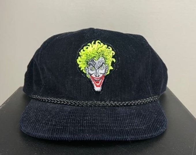Vintage Joker Corduroy Strap Back AmaPro Batman Tim Burton Superhero Cap 1980s 80s Movie Promo Joker Dark Knight