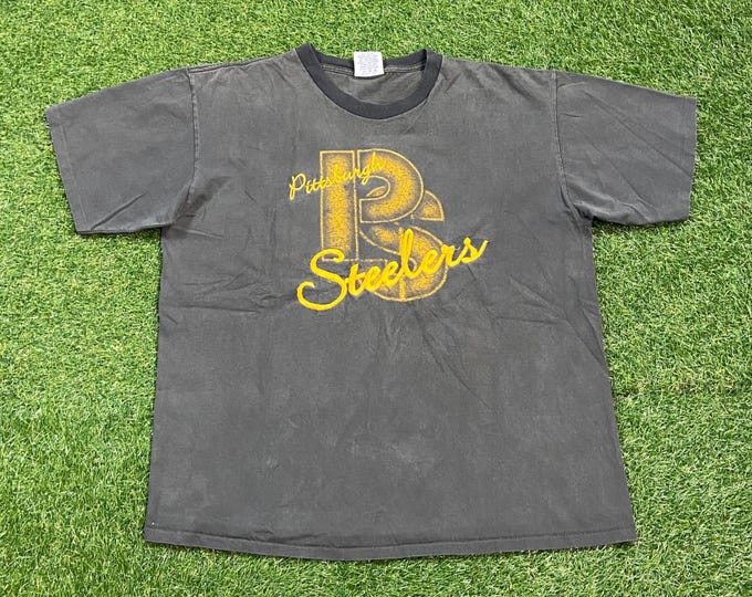 Vintage Pittsburgh Steelers T Shirt Tee Made USA Size Large L NFL Football Pennsylvania Big Ben 1990s 90s