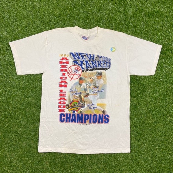 New York Yankees Vintage 90s Champions T-Shirt - Pro Player White Tee - MLB Baseball - Official Clubhouse Shirt - Size XL - Free SHIPPING