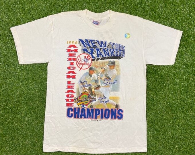 Vintage New York Yankees 1996 World Series Champion T Shirt Tee Sport Attack Size Large L MLB Baseball Jeter Bronx Bombers 1990s 90s NEW