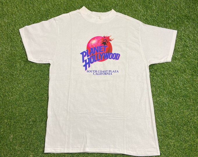 Vintage Planet Hollywood T Shirt Tee Made USA Size Large L Disneyland Walt Disney World Magic Kingdom WDW South Coast Plaza California 1990s