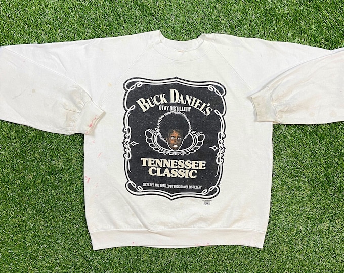 Vintage Buck Daniels Crewneck Sweatshirt Size Xtra Large XL Jack Drink Alcohol Party Night Life Classic Liquor Whiskey Pull Over 1980s 80s