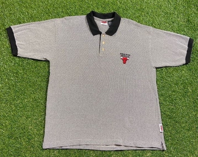 Vintage Chicago Bulls Polo Shirt Size Large L Basketball NBA Basketball Classic Michael Jordan Pippen Rodman 1990s 90s