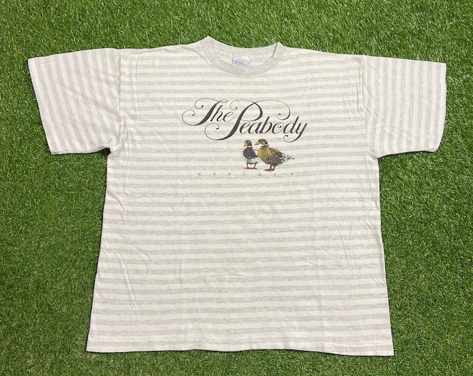 Vintage The Peabody T Shirt Tee Made USA Size Xtra Large XL Memphis Tennessee Historic Hotel Ducks 1990s 90s