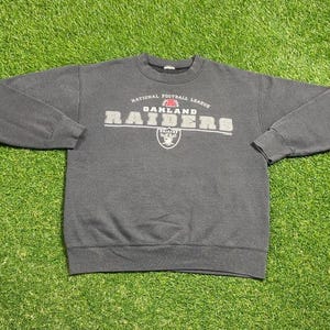 Vintage Oakland Raiders Crewneck Sweatshirt Größe Medium M NFL Football Los Angeles California Las Vegas NWA Pullover 1990er Jahre 90er Jahre übergroß