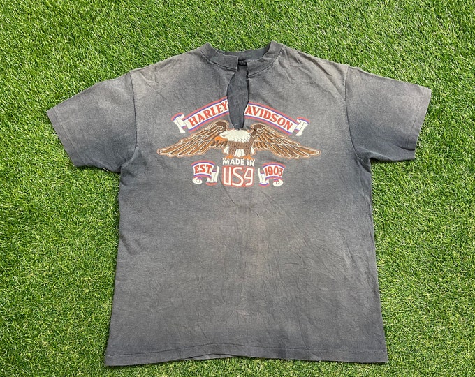 Vintage Harley Davidson T Shirt Tee Size Small S Santa Cruz California Motorcycle Bike Week HOG 1970s 70s