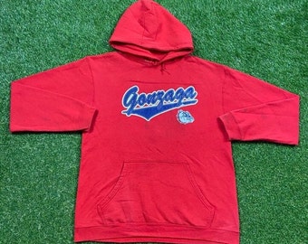 Vintage Gonzaga University Hoodie Sweatshirt Size Large L NCAA College Basketball Seattle Spokane Washington Classic College Apparel