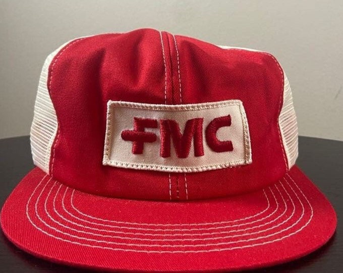 Vintage FMC Snapback Hat OSFA Chemical Manufacturing Company 1970s 70s K Brand Trucker Hats