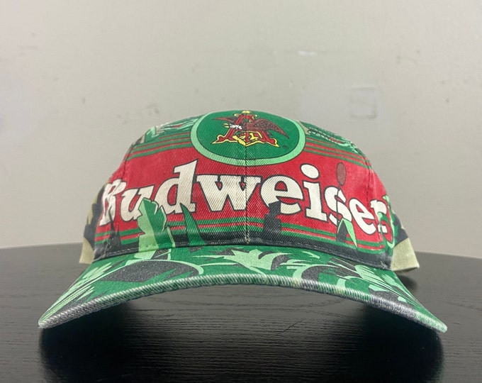 Vintage Budweiser Snapback Hat OSFA Beer Brew Alcohol 1990s 90s Original Cap