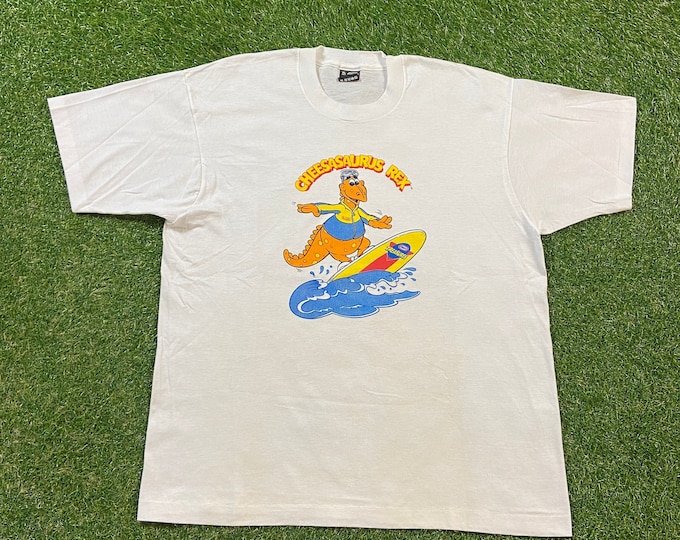 Vintage Kraft Cheese T Shirt Tee Fruit of the Loom Made USA Size Xtra Large XL Cheesasaurus Rex Food Dairy Milk Classic Promo 1990s 90s