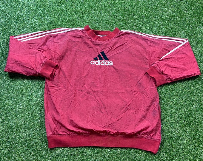 Vintage Adidas Pull Over Windbreaker Jacket Size Large L 1980's 80's Rare All Sports Rain Athletic Wear Streetwear Light Jacket Classic