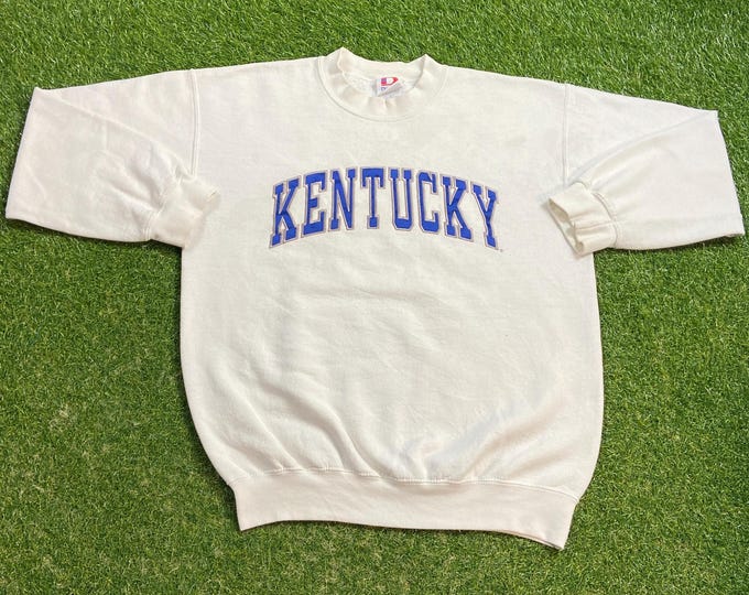 Vintage University of Kentucky Wildcats Crewneck Sweatshirt Made USA Size Medium M NCAA College Basketball Lexington Big Blue Pull Over 90s