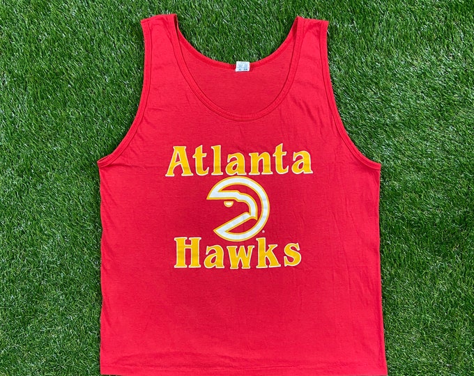 Vintage Atlanta Hawks Tank Top Shirt Artex Made USA Size Xtra Large XL NBA Basketball Atl Georgia Dominique Wilkins