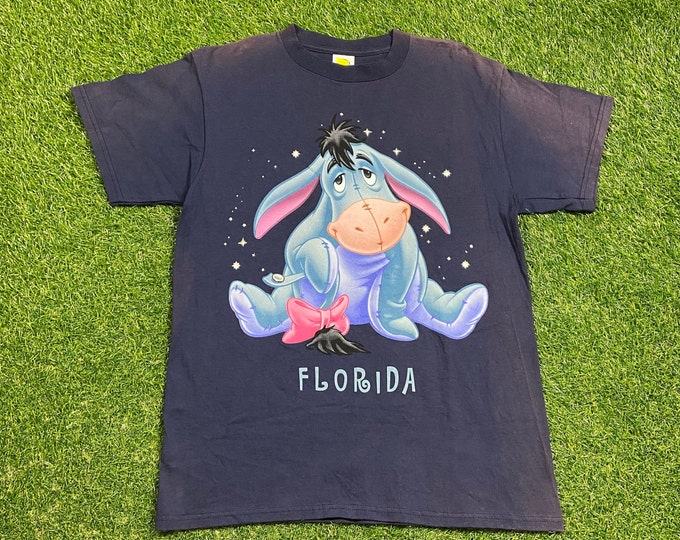 Vintage Eeyore T Shirt Tee Made USA Size Medium M Winnie The Pooh Walt Disney World WDW Classic Cartoon Mickey Mouse Pooh 1990s 90s
