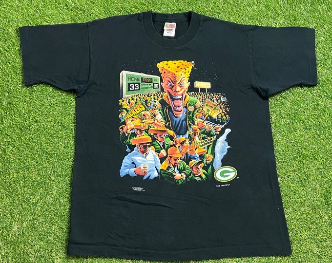 Vintage Green Bay Packers T Shirt Tee Made USA Size Large L NFL Football Wisconsin Pack Favre Cheese Head Lambeau Field 1990s 90s