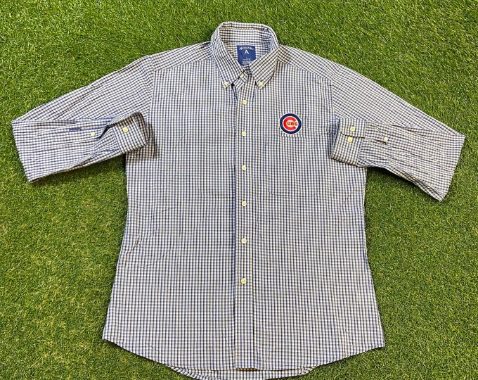Vintage Chicago Cubs Button Down Shirt Antigua Size Large L MLB Baseball National League VTG Classic Sammy Sosa 1990s 90s