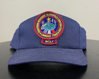 Vintage Wolf Snapback Hat KC Caps OSFA Military 1990's 90's