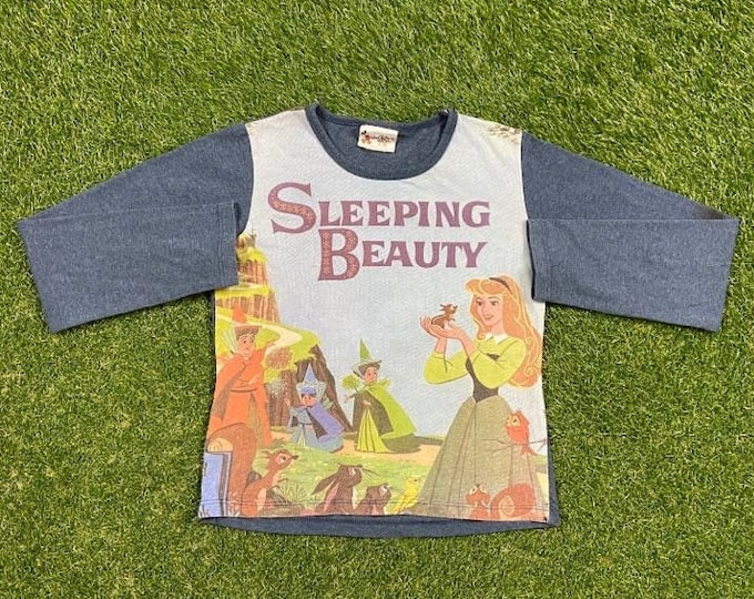 Vintage Sleeping Beauty Long Sleeve Shirt Tee Made USA Medium M Disney Classics Walt Disney World Magic Kingdom Mickey Mouse Disneyland 90s