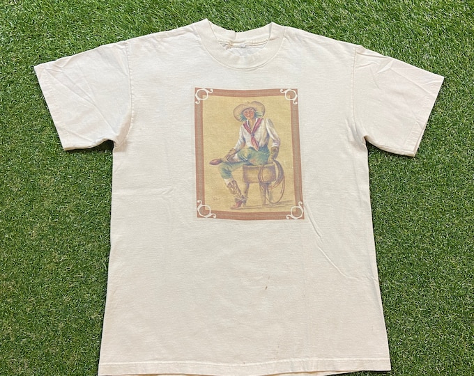 Vintage Lynn Brown Originals T Shirt Tee Size Small S 80s 1980s Original Classic Western Art Cowboy Cowgirls Country
