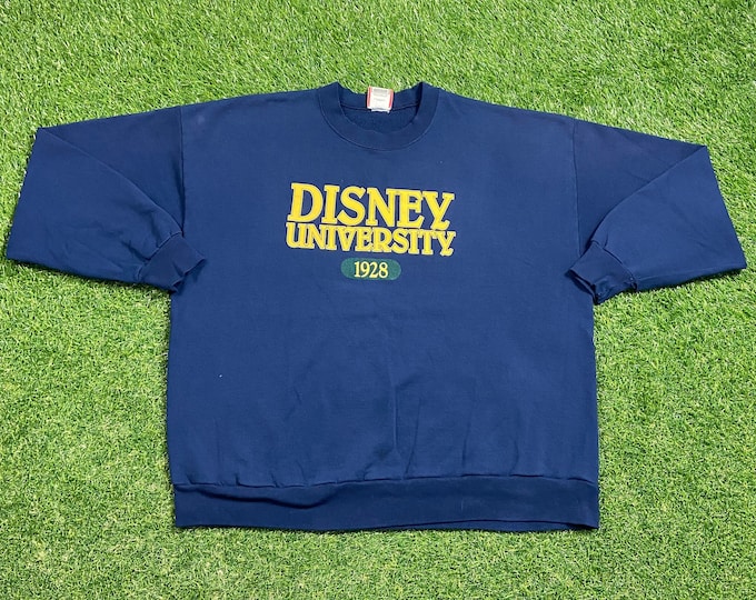 Vintage Disney University Crewneck Sweatshirt Made USA Size XL Mickey Mouse Walt Disney World WDW Magic Kingdom Disneyland Pull Over
