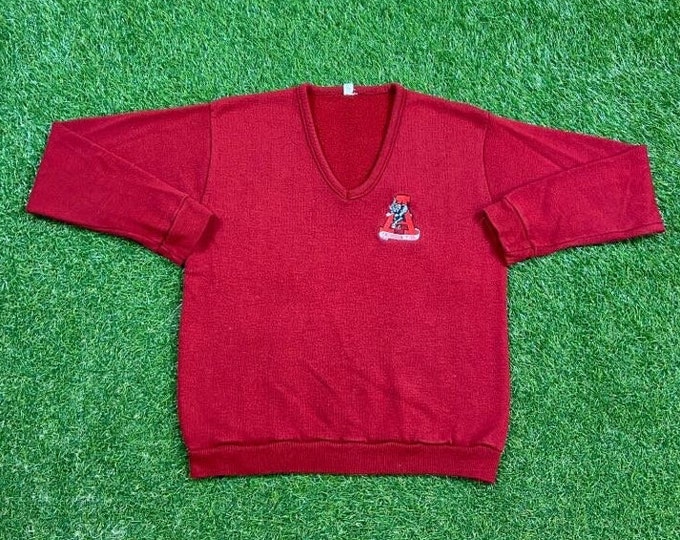 Vintage University of Alabama Crimson Tide V Neck Sweater Size Small S NCAA College Football Roll Tide 1990s 90s Pull Over