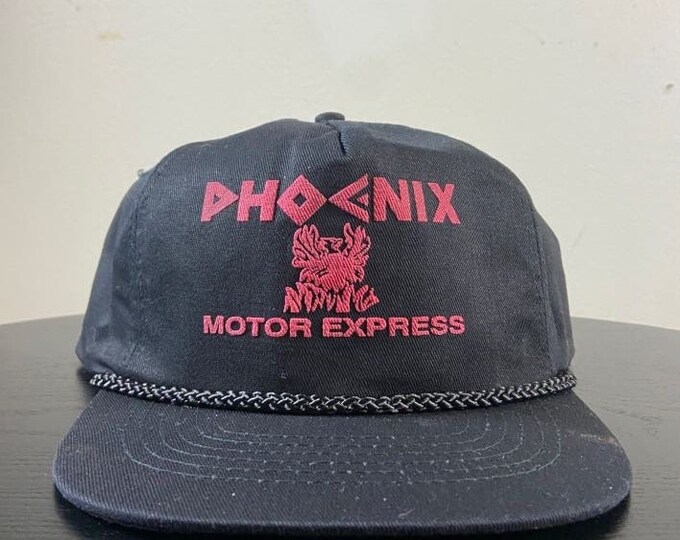 Vintage Phoenix Motor Express Snapback Hat KC Caps OSFA Classic Car Speedway NASCAR Daytona 500 Motorsports 1990s 90s