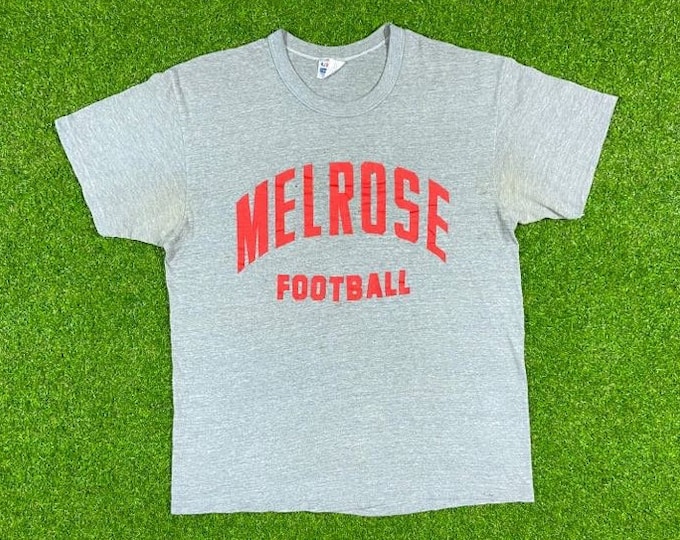 Vintage Melrose Football T Shirt Tee Hanes Made in USA Xtra Large XL 1990s 90s