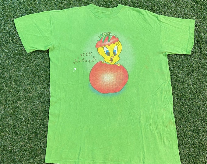 Vintage Tweety Bird T Shirt Tee Size XXL 2XL Sylvester the Cat Looney Tunes Warner Bros Bugs Bunny Classic Cartoon 1990s 90s