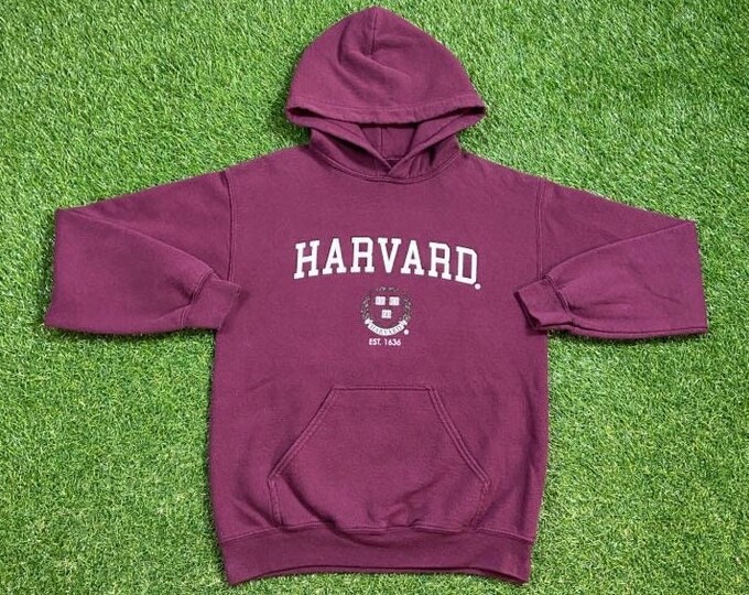 Vintage Harvard University Hoodie Sweatshirt Size Small S Ivy League College Classic Law Massachusetts New England 1990s Pull Over Oversized