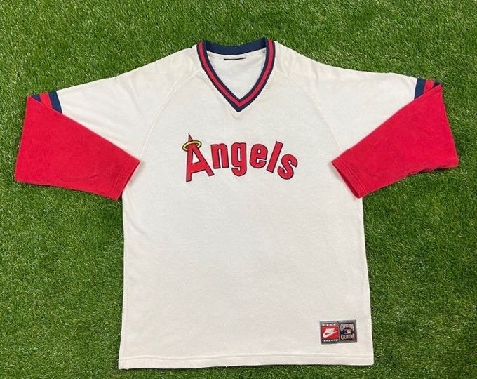Vintage Anaheim Angels Jersey Crewneck Sweatshirt Nike Cooperstown Collection Size XXL 2XL MLB Baseball California