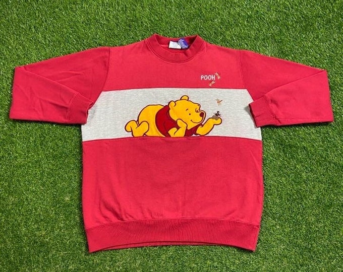 Vintage Winnie the Pooh Bear Crewneck Sweatshirt Size Large L Walt Disney World 90s Wdw Disneyland Piglet Tigger Pull Over 1990s