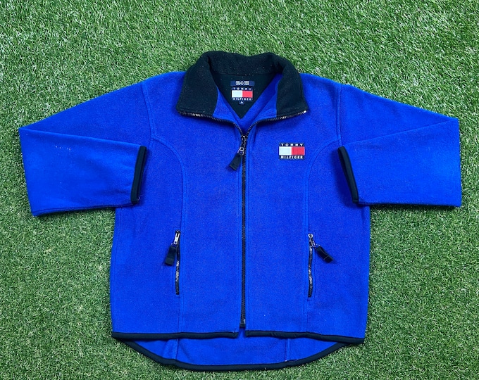 Vintage Tommy Hilfiger Sweater Size Large L Quality 90s TH Comfortable 1990's Fit Big Flag Color Block Streetwear