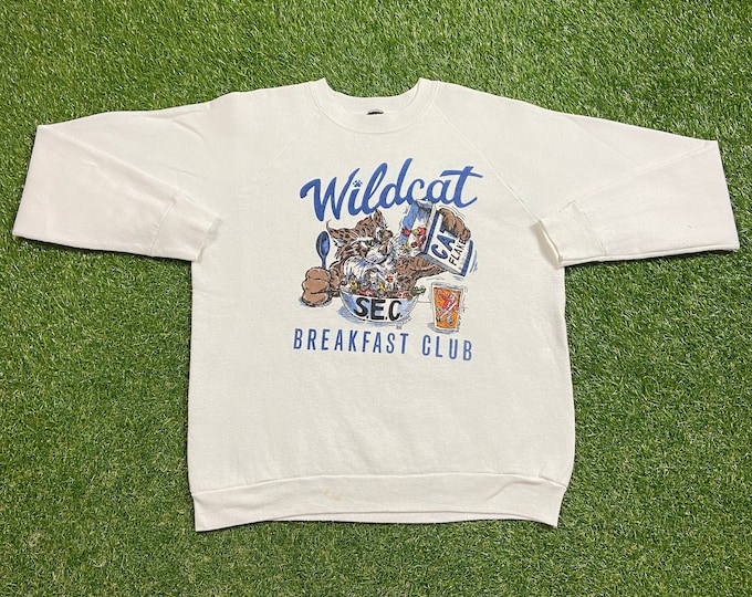Vintage University of Kentucky Wildcats Crewneck Sweatshirt Made Usa Size L Lexington UK Go Big Blue Classic NCAA College Basketball 1990s