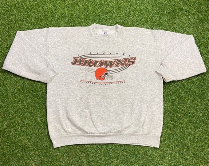 Vintage Cleveland Browns Crewneck Sweatshirt Logo 7 Made USA Size Xtra Large XL NFL Football Ohio Cavs 1990s Orange 90s Dog Pound Pull Over