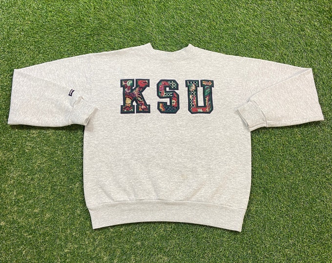 Vintage University of Kansas State Wildcats Crewneck Sweatshirt Made USA Size Large L KSU NCAA College Basketball 1990s 90s