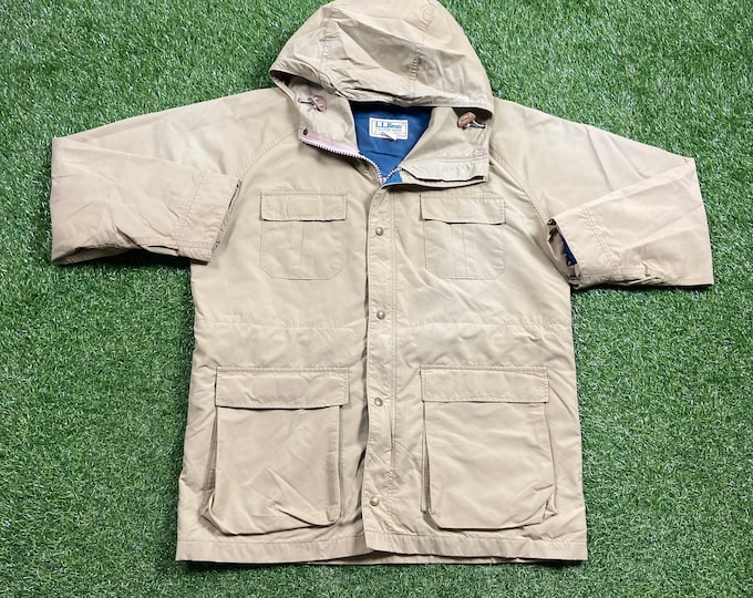 Vintage L.L. Bean Winter Athletic Park Jacket Made USA Size Large L Warm Zipper Jacket Windbreaker 1990s Hiking Coat Light Rain Coat 90s