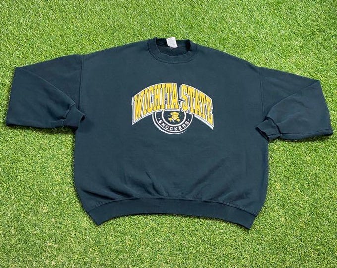 Vintage Wichita State University Shockers Crewneck Sweatshirt Size Xtra Large XL NCAA Basketball Wsu 1990s 90s Pull Over Oversized