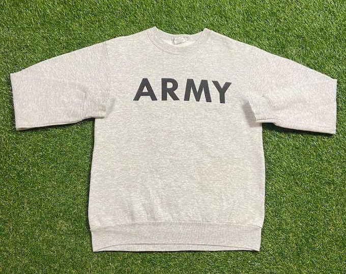 Vintage Army Crewneck Sweatshirt Made USA Size Small S USMA Marines Navy United States Military Veteran Pull Over Oversized 1990s 90s