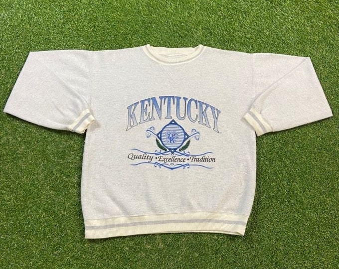 Vintage University of Kentucky Wildcats Crewneck Sweatshirt All Stars Designs Size Medium M NCAA College Basketball Lexington Big Blue