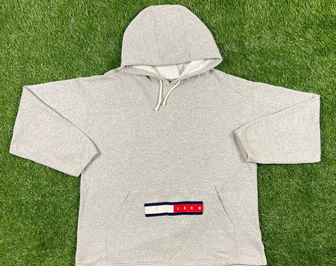 Vintage Tommy Hilfiger Hoodie Sweater Pull Over Xtra Large Quality 90s TH Comfortable 1990's Fit Red Streetwear Oversized XL Flag Made USA