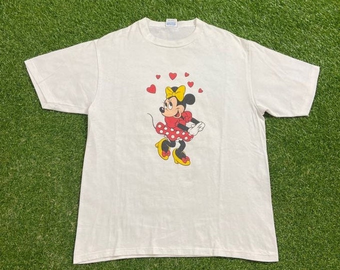 Vintage Minnie Mouse T Shirt Tee Made USA Size Xtra Large XL Walt Disney World Mickey Mouse Magic Kingdom WDW Disneyland 1990s 90s