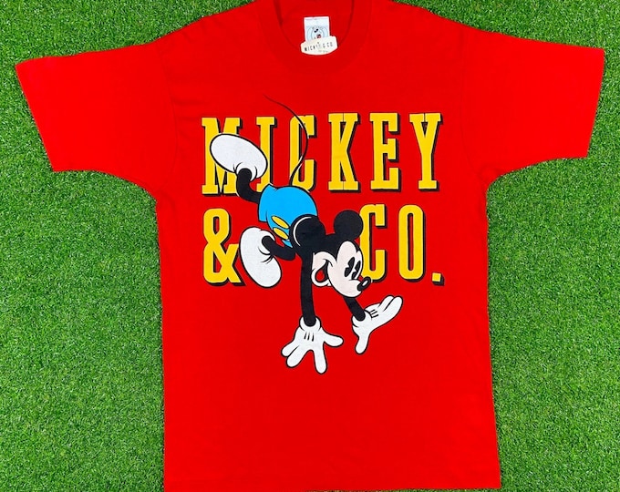 Vintage Disney Mickey & Co Tee T Shirt 1990s Walt Disney World OSFA Made USA New With Tags Classic 90s Magic