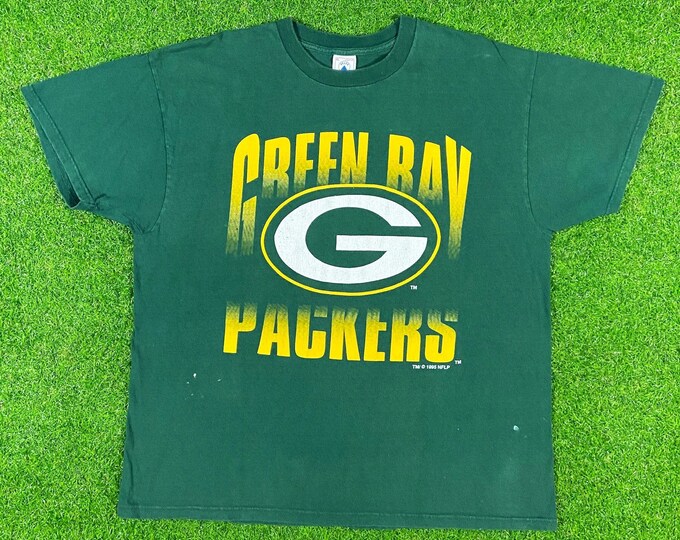 Vintage Green Bay Packers Spell Out Tee Delta Xtra Large Made USA 90s NFL Football Wisconsin Pack T-Shirt Cheese Head 1990s XL Classic