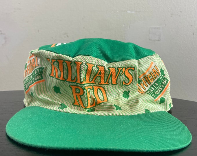 Vintage Killian's Red Strap Back Hat OSFA Irish Red Guinness Irish Beer Ireland Brewery Alcohol Helmet Hat Painters Cap 1990s 90s