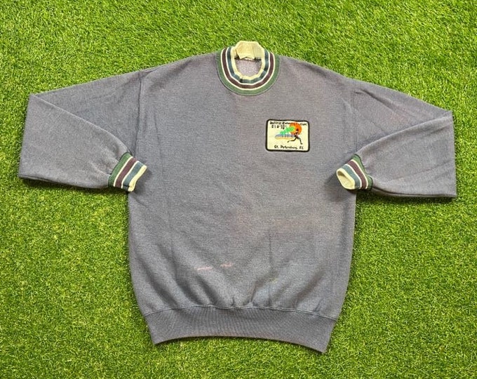 Vintage South Trust Running Festival Crewneck Sweatshirt Full Bore Sportswear Size Medium M St Petersburgh Florida Beach Pull Over Oversized