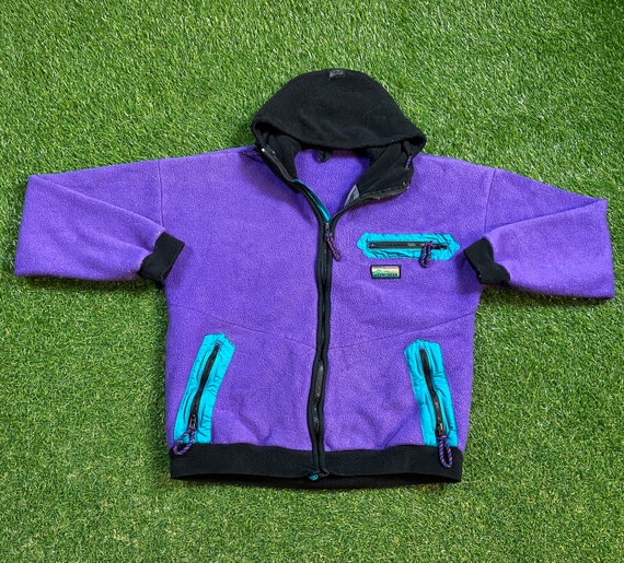 Vintage Lila Hoodie Sweatshirt Größe S Qualität 1990er Fleece