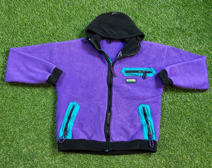 Vintage Purple Hoodie Sweatshirt Size Small S Quality 1990's Fleece Snow Comfy Great Fit Original 90s Pull Over