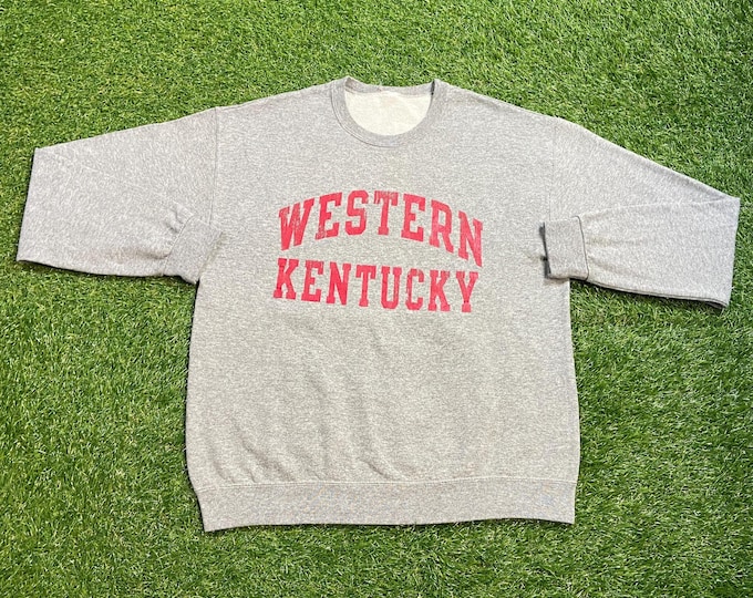 Vintage University of Western Kentucky Crewneck Sweatshirt Size Medium M Bowling Green NCAA College Football 1990s 90s Pull Over Oversized